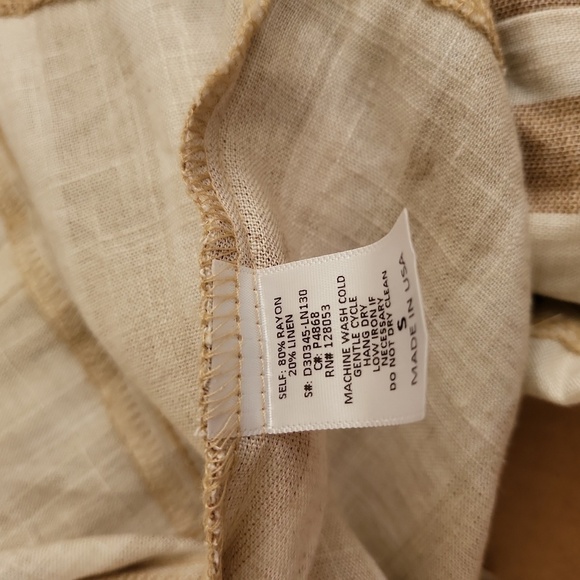 Potter's Pot Soft Taupe Striped Rayon/Linen Lightweight Blazer Size Small NWT - Picture 6 of 6